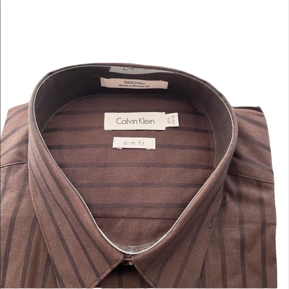 NWT Calvin Kline Mens button down Shirt Slim Fit Size 17.5 - Picture 2 of 4
